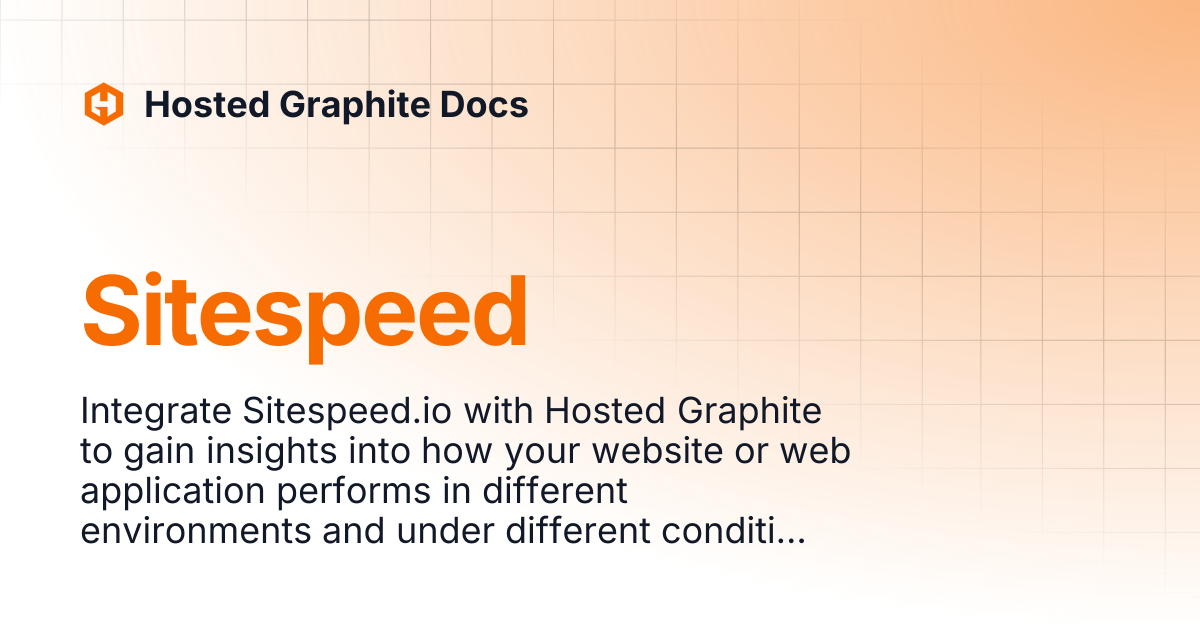 Sitespeed | Hosted Graphite Docs